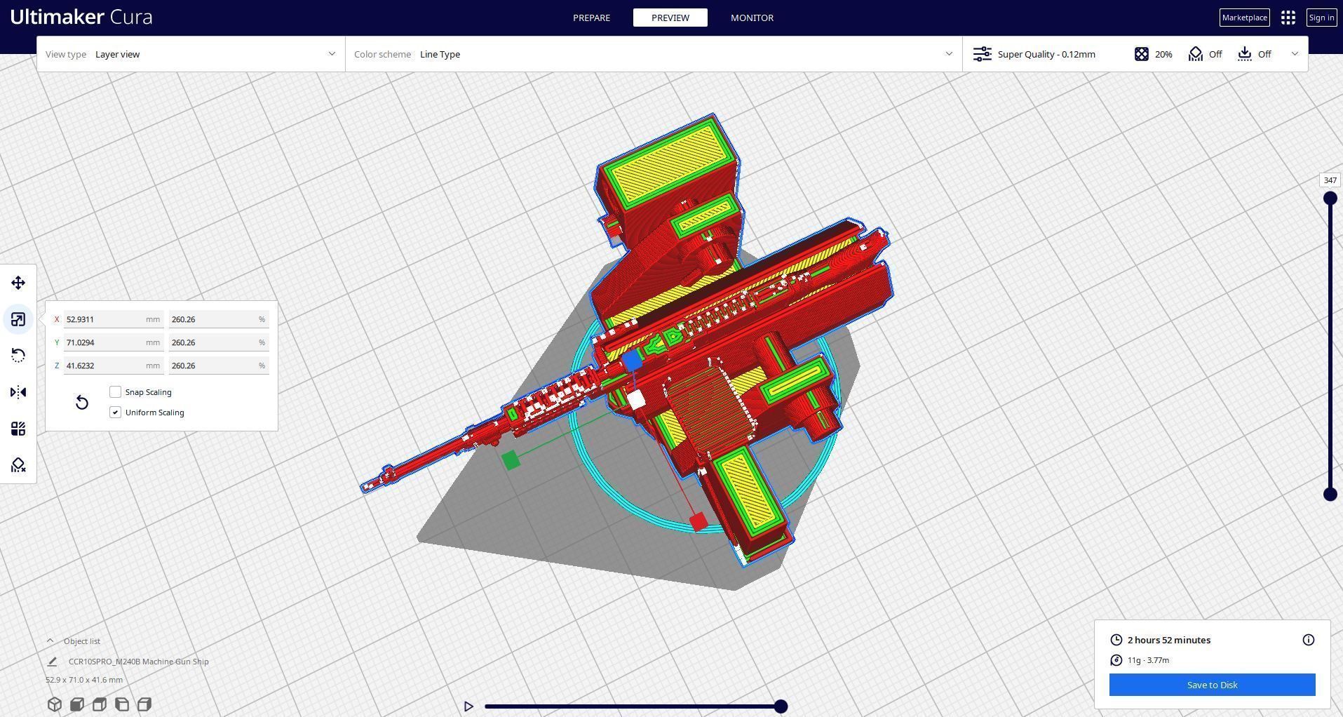 M240B weapon Ship 3D print model_1