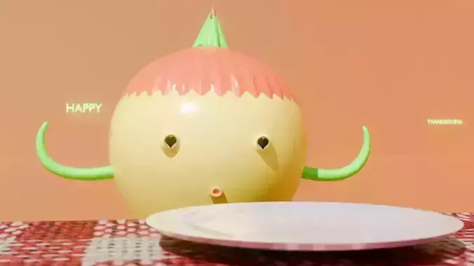 Cute Thanksgiving Animated Character 