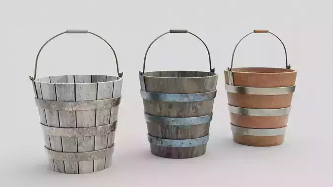 Wooden Bucket - Medieval Style Water Bucket