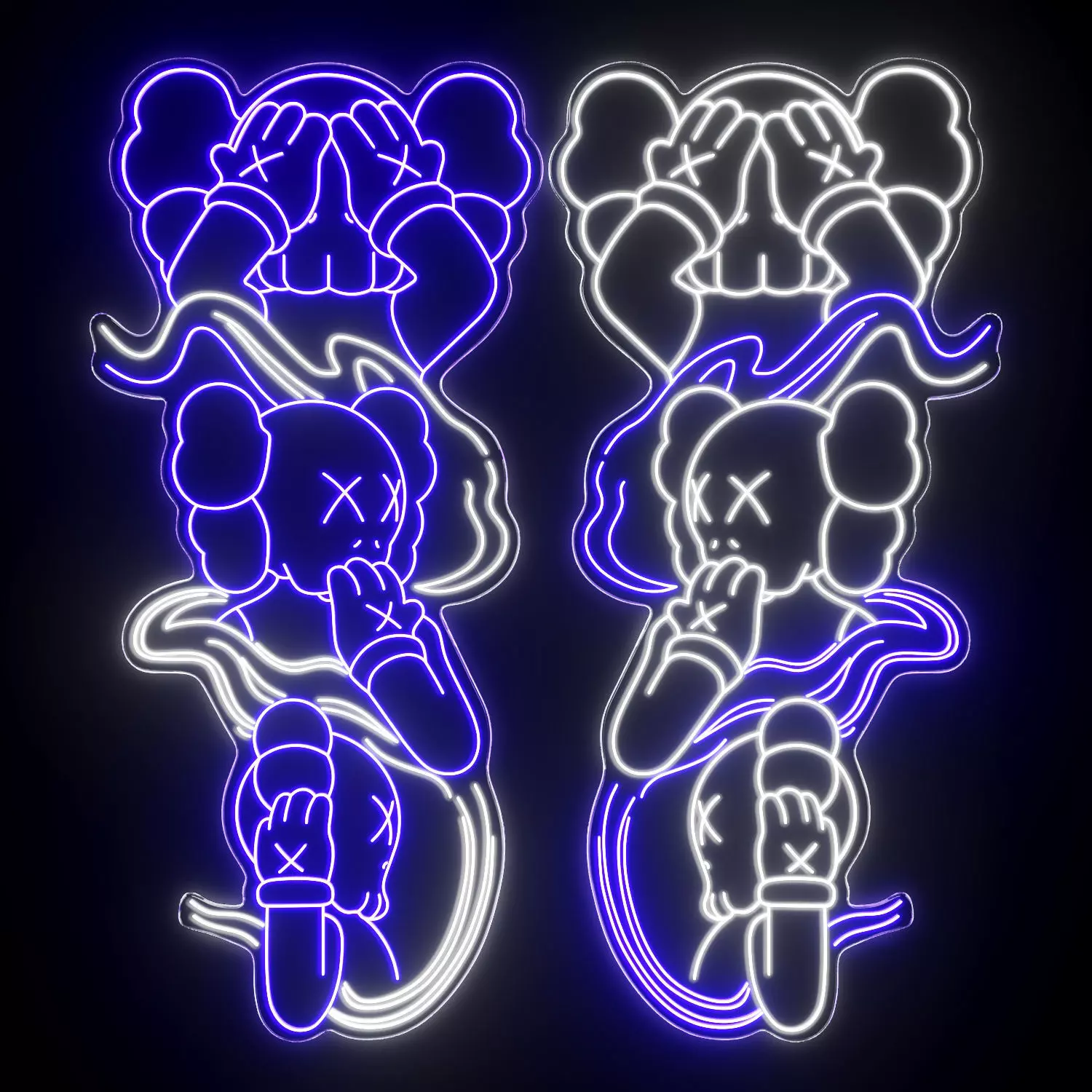 Kaws Neon Sign 3D model_0
