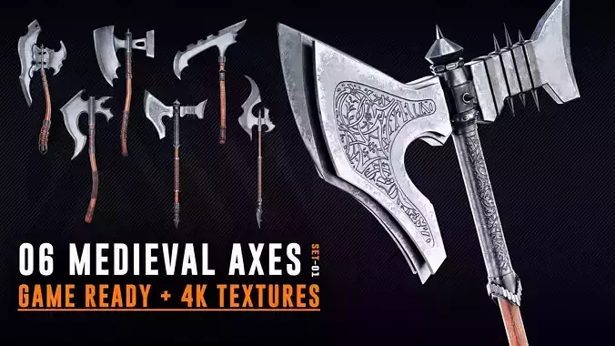 06 - Medieval Axes - Game Ready - 4k Textures