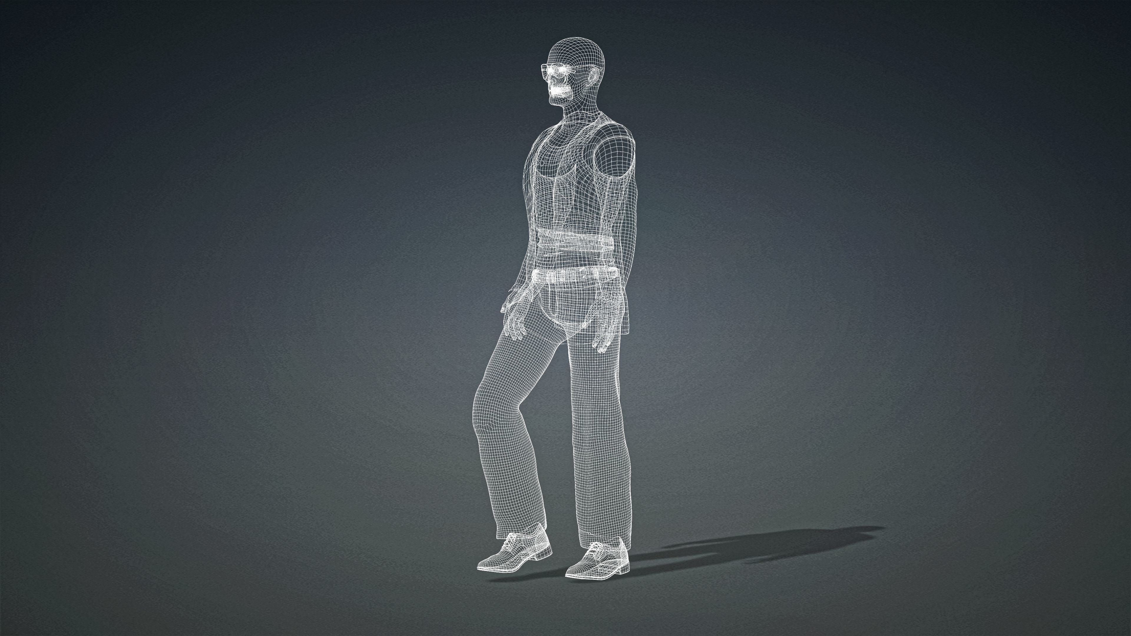 High Quality Male Gangster Low-poly 3D model_15