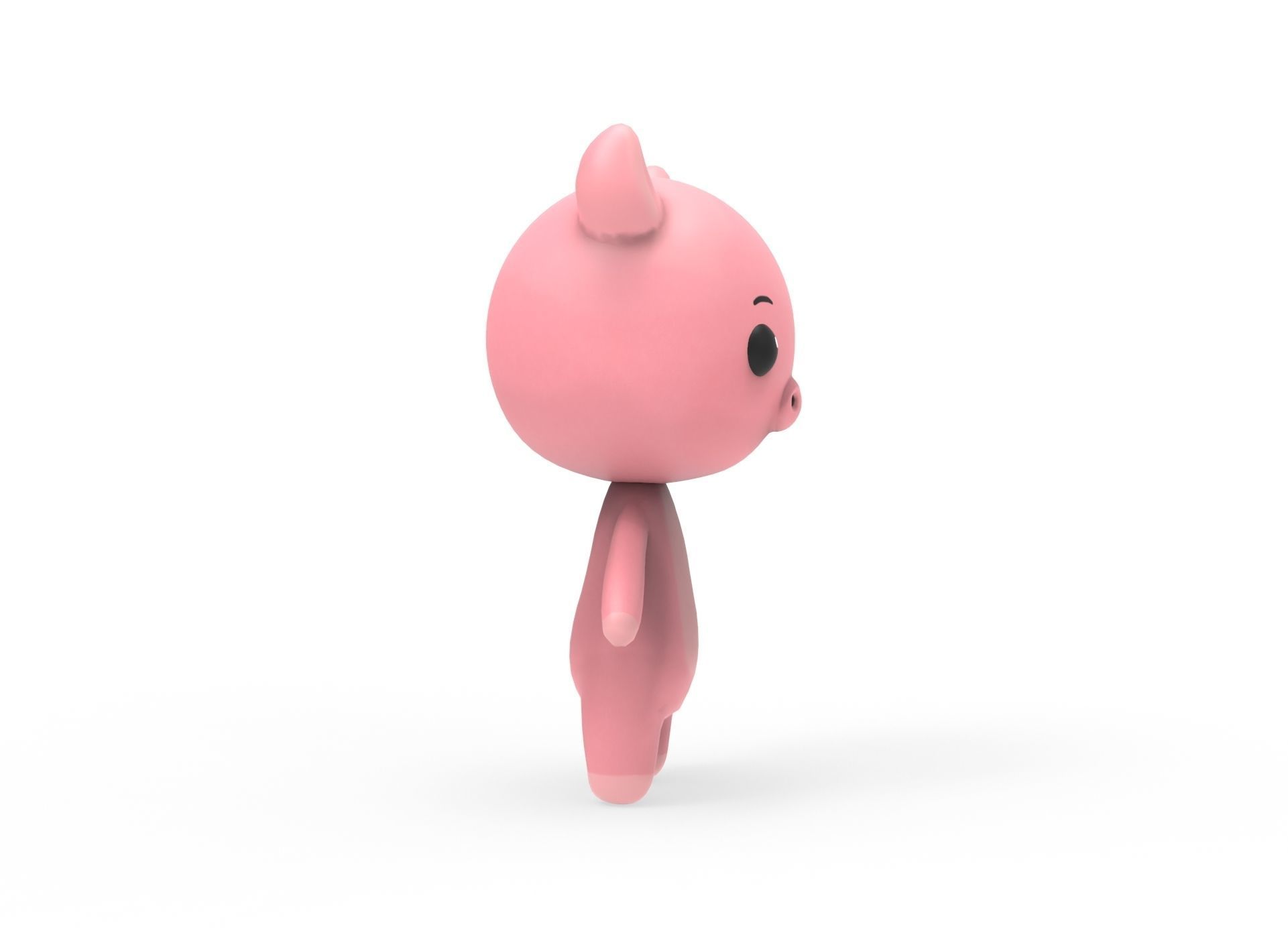 Pig low poly animated v001 Low-poly 3D model_6