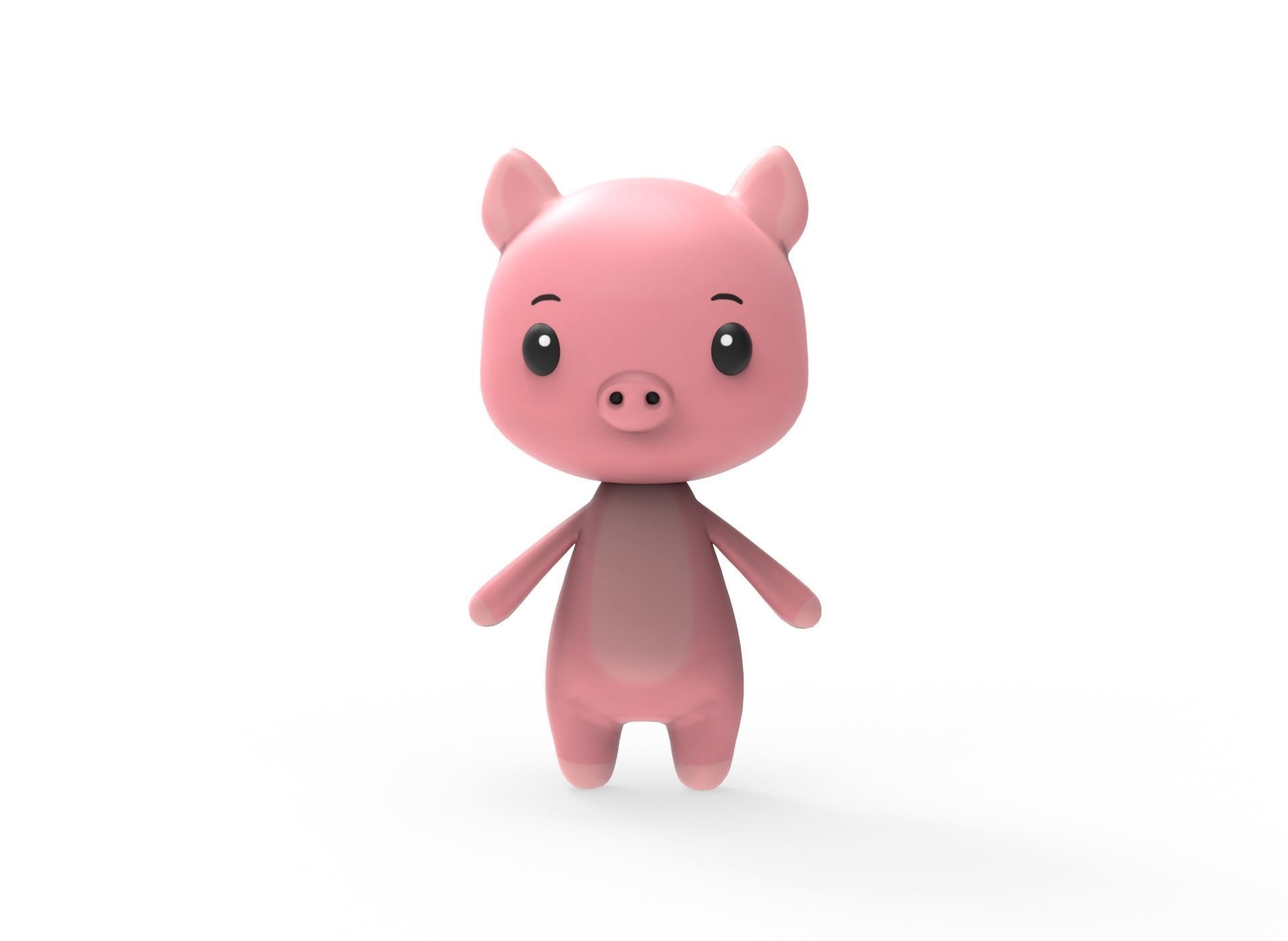 Pig low poly animated v001 Low-poly 3D model_3