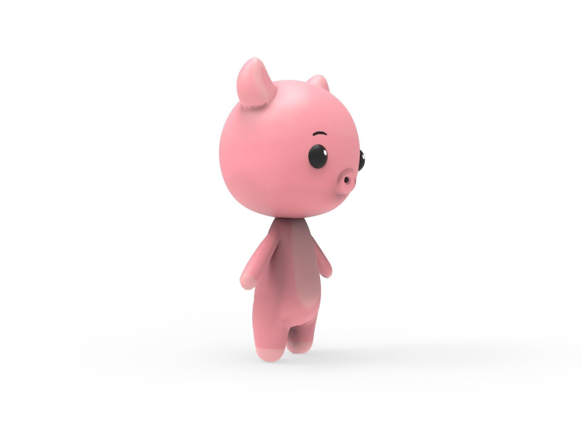Pig low poly animated v001 Low-poly 3D model_5