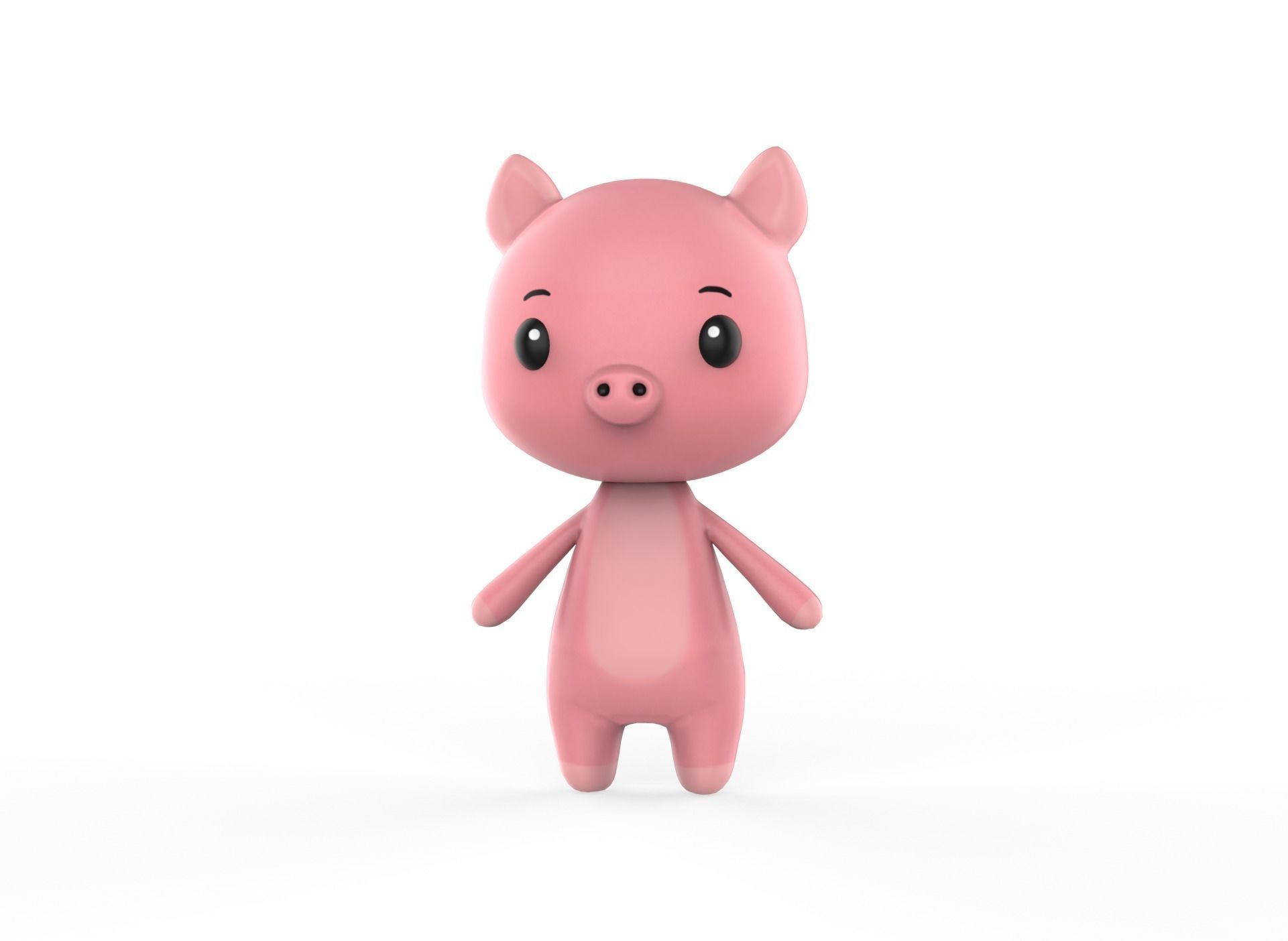 Pig low poly animated v001 Low-poly 3D model_8