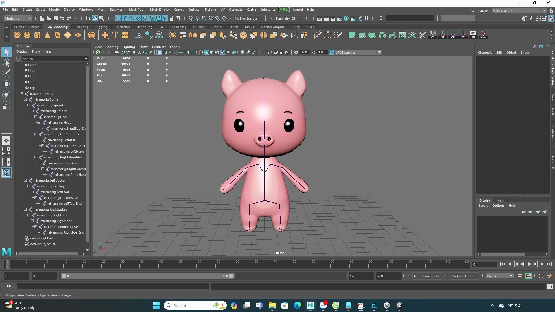 Pig low poly animated v001 Low-poly 3D model_9