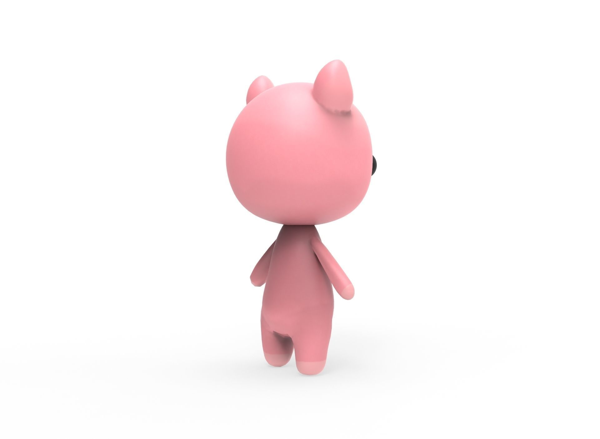 Pig low poly animated v001 Low-poly 3D model_7