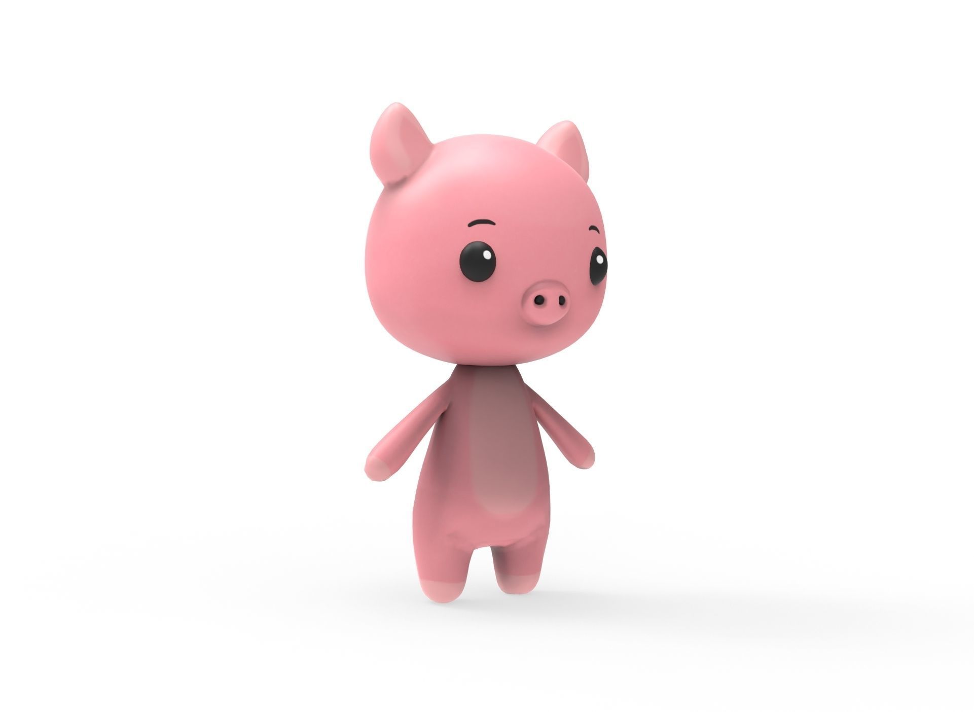 Pig low poly animated v001 Low-poly 3D model_4