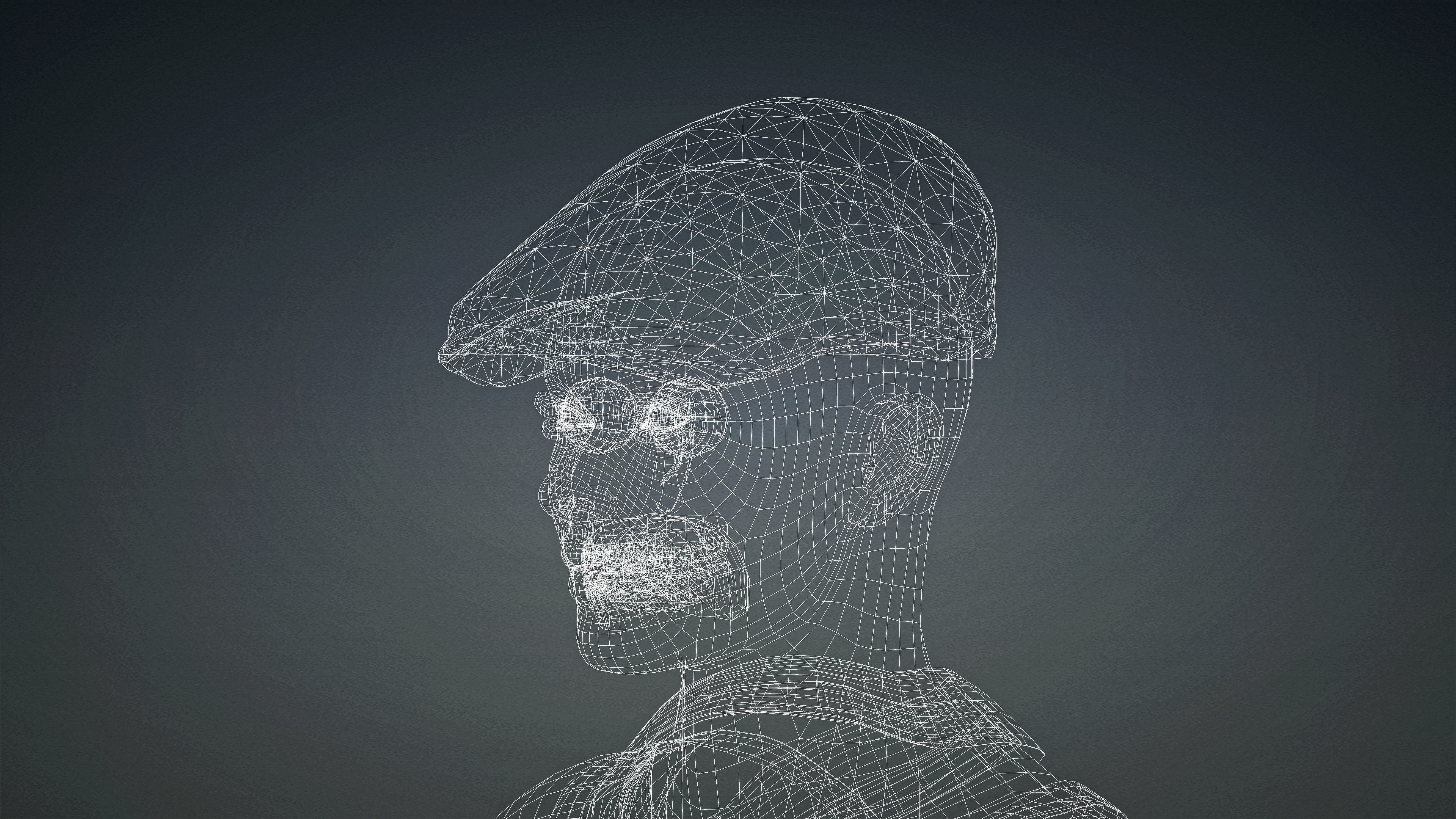 High Quality Male Classic Suspenders Low-poly 3D model_11