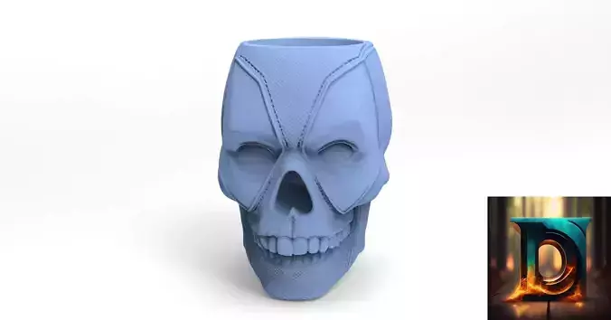 Deadpool Skull Matte for 3d printing
