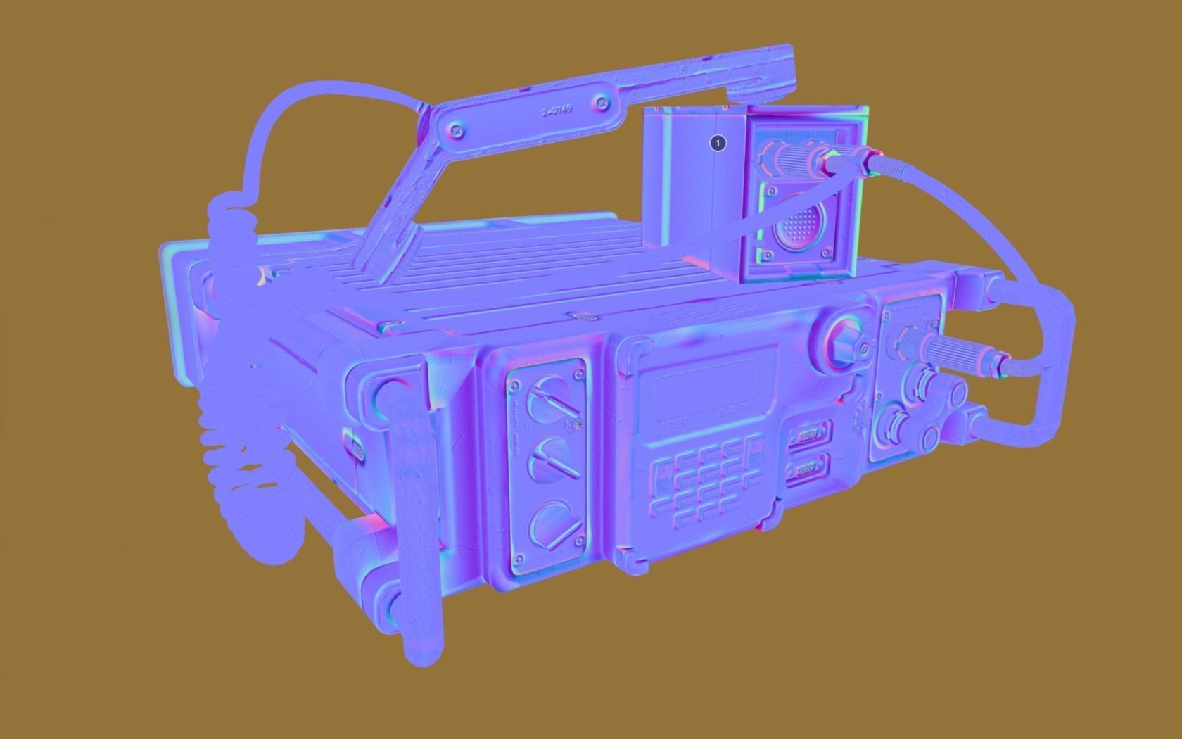 Military Radio Low-poly 3D model_12