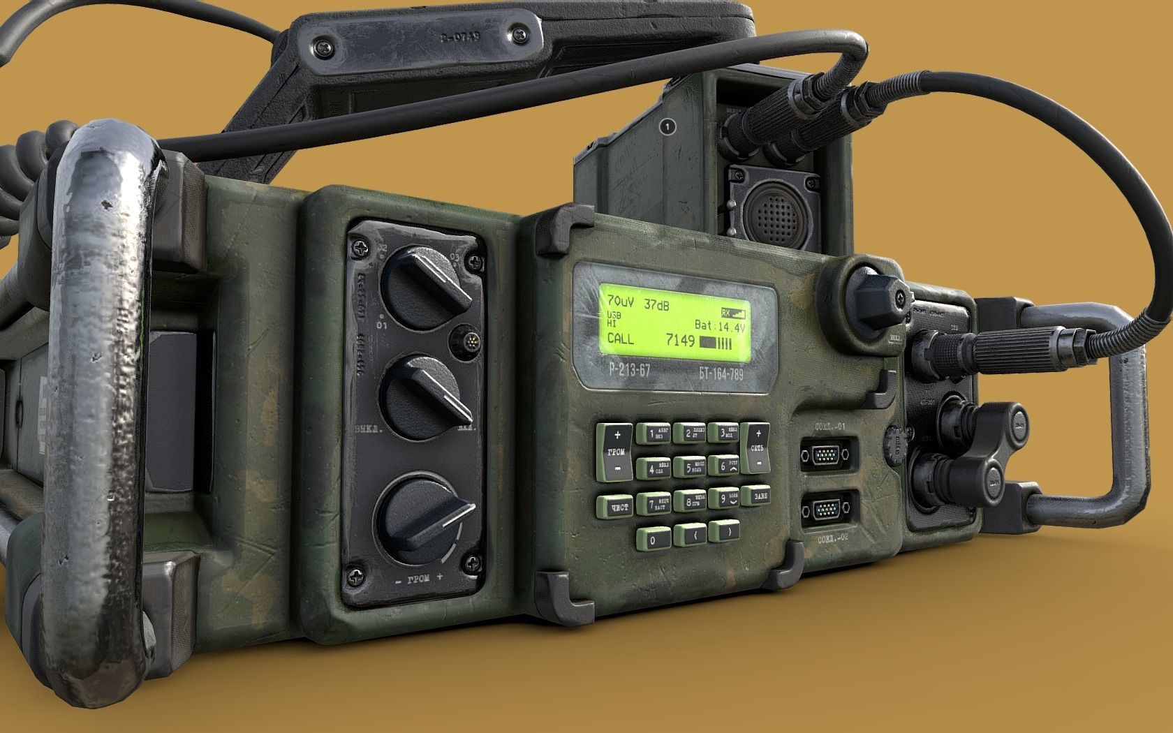 Military Radio Low-poly 3D model_5