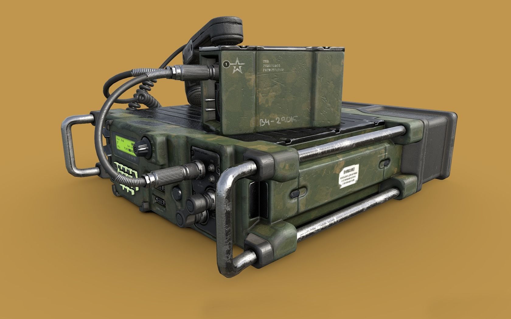 Military Radio Low-poly 3D model_7