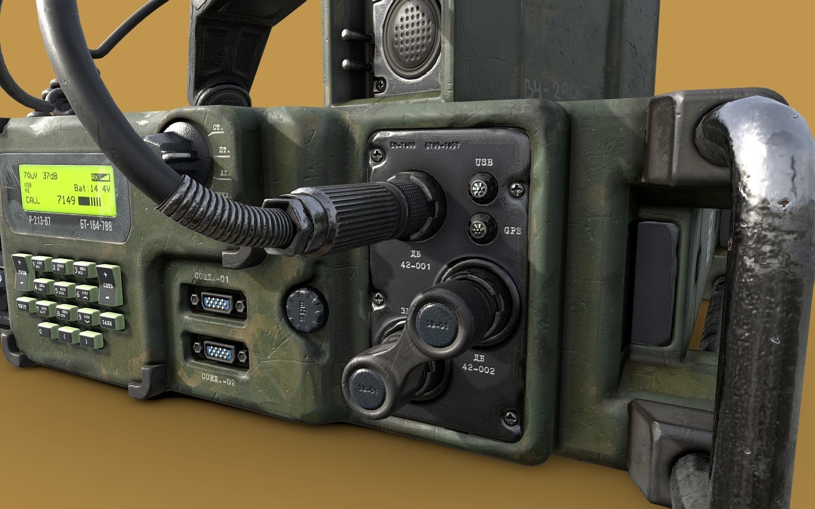Military Radio Low-poly 3D model_10
