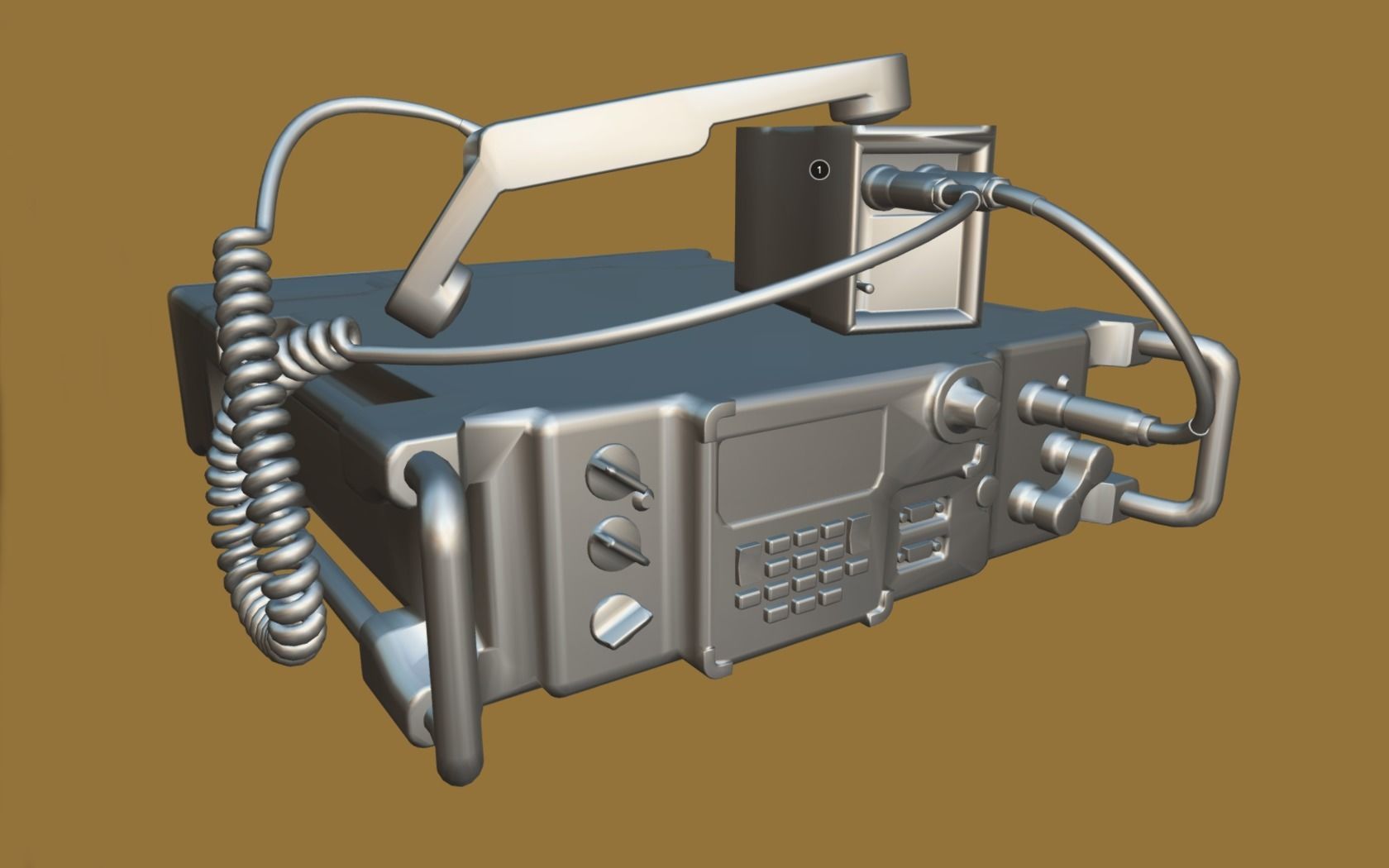 Military Radio Low-poly 3D model_3