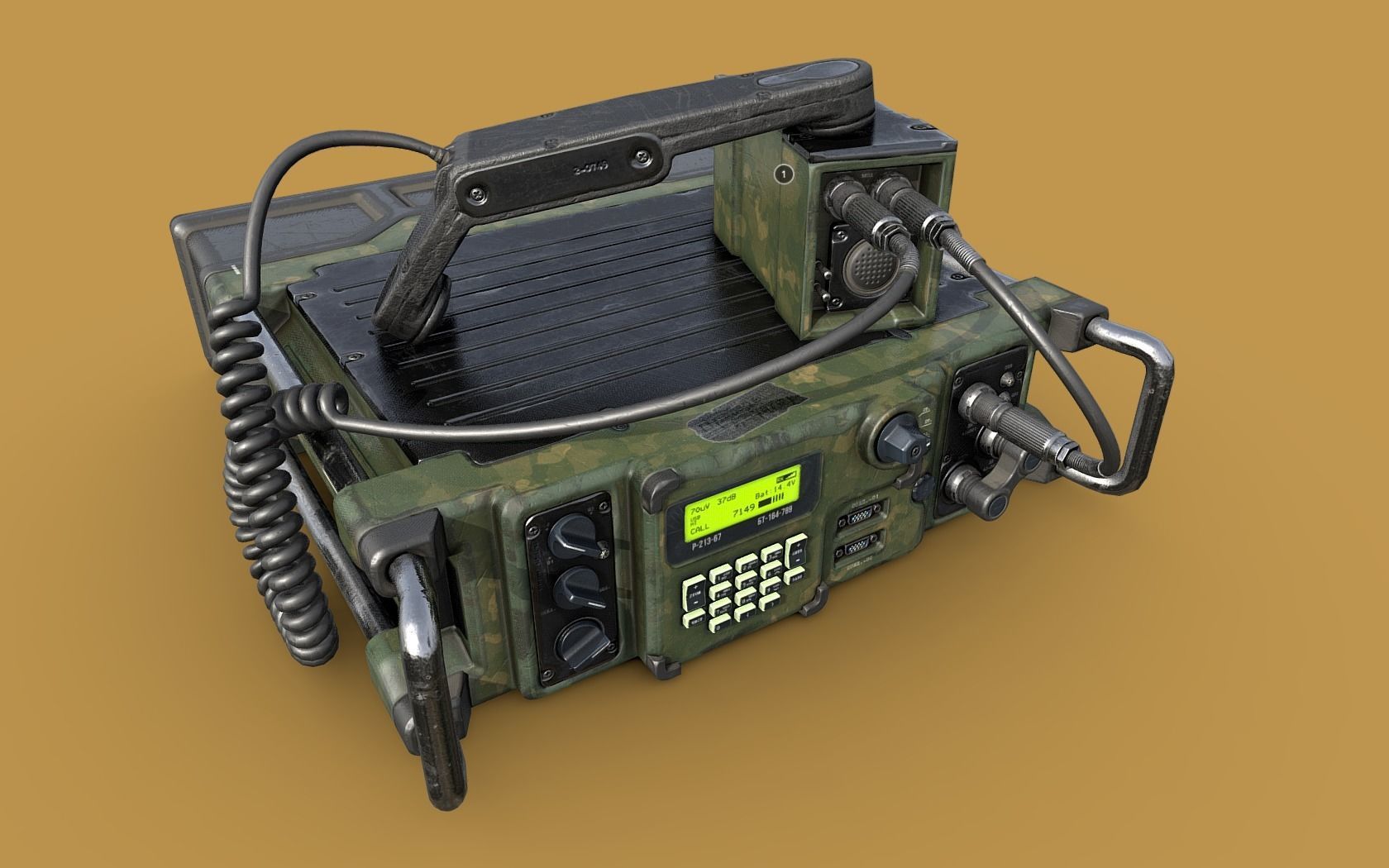 Military Radio Low-poly 3D model_6