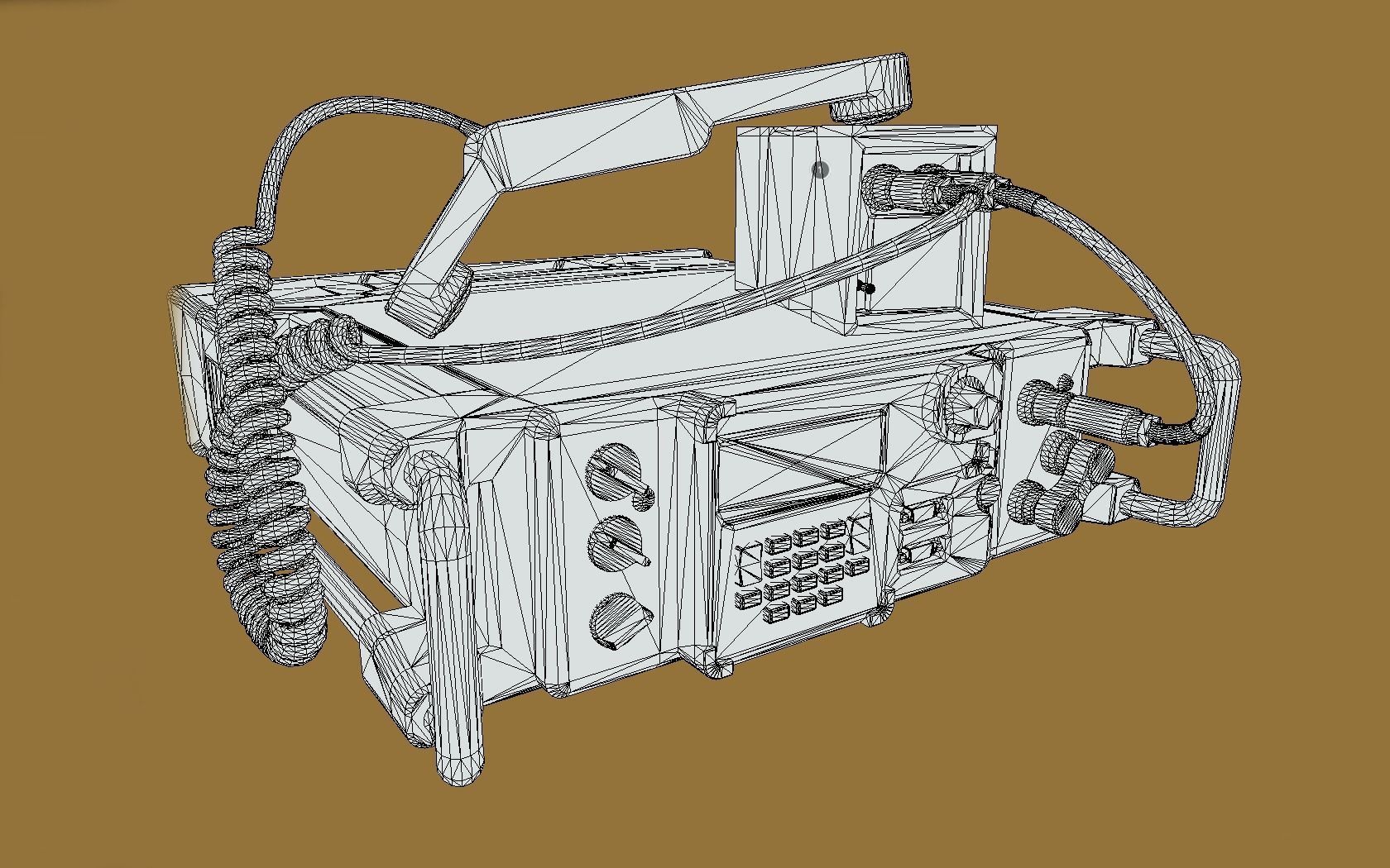 Military Radio Low-poly 3D model_4