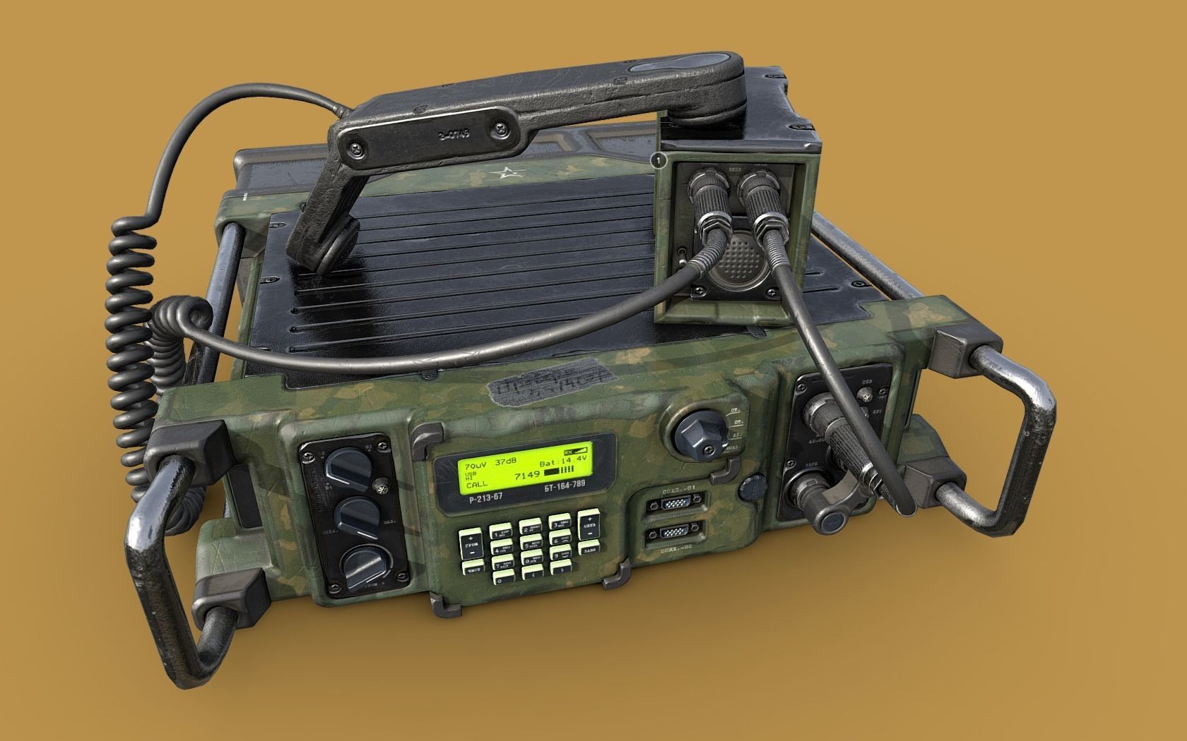 Military Radio Low-poly 3D model_14