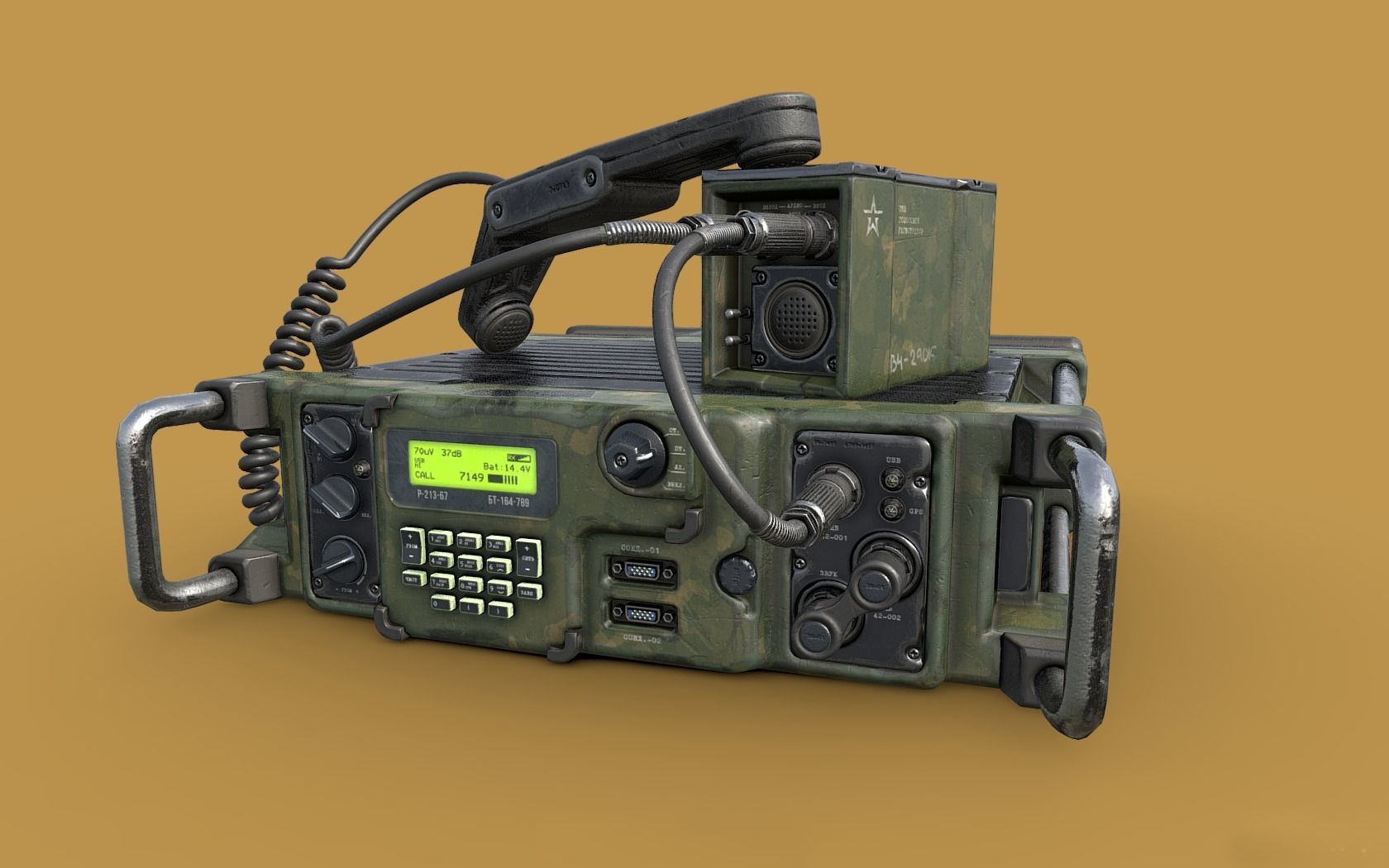 Military Radio Low-poly 3D model_2
