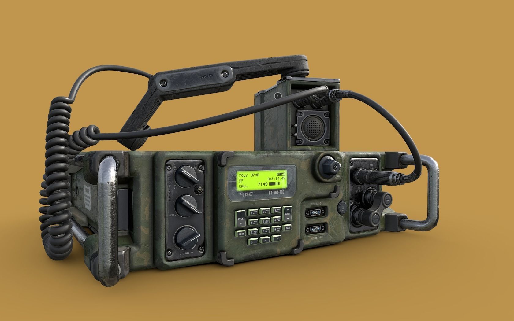 Military Radio Low-poly 3D model_1
