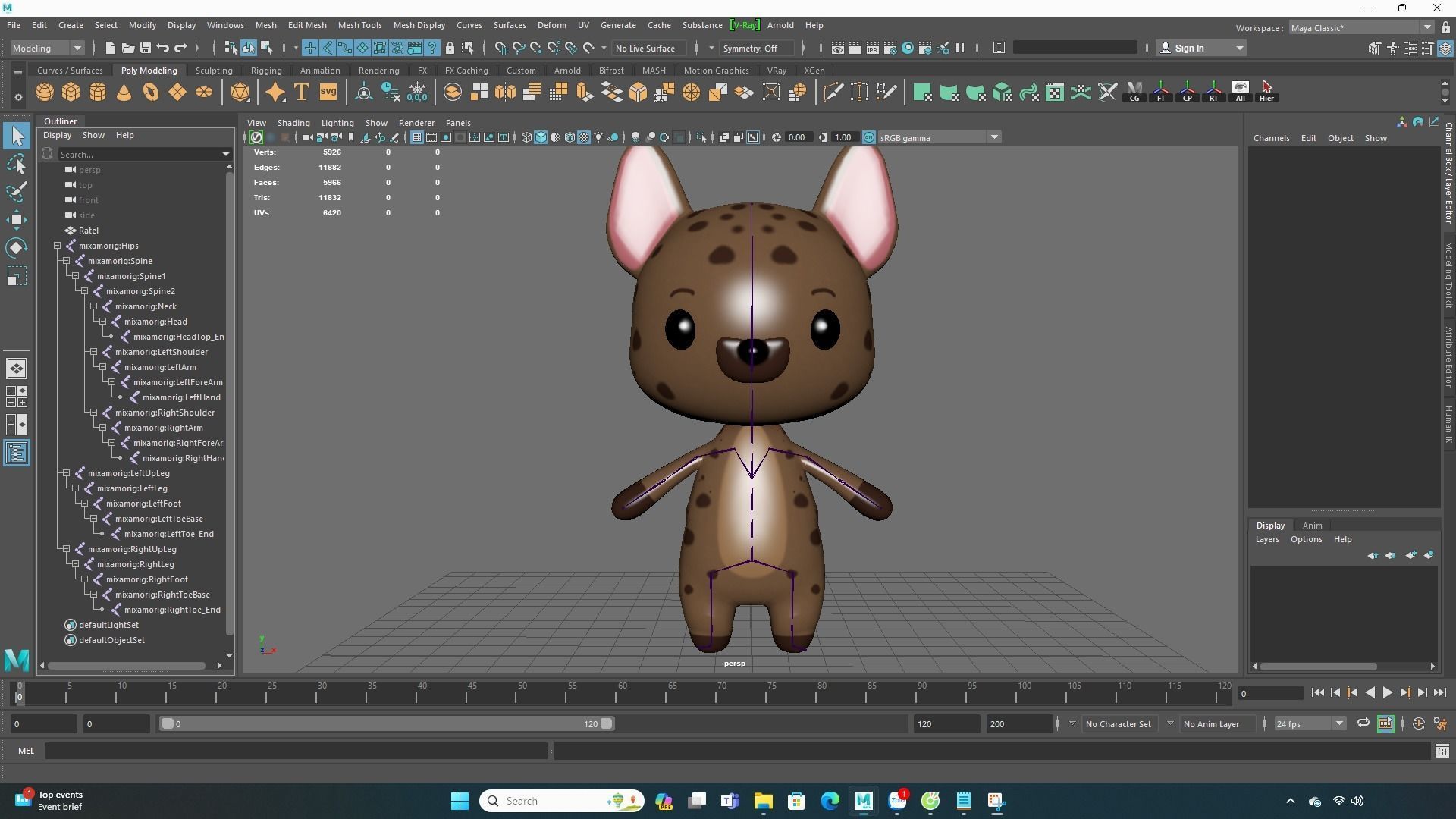  Ratel low poly animated v001 Low-poly 3D model_4