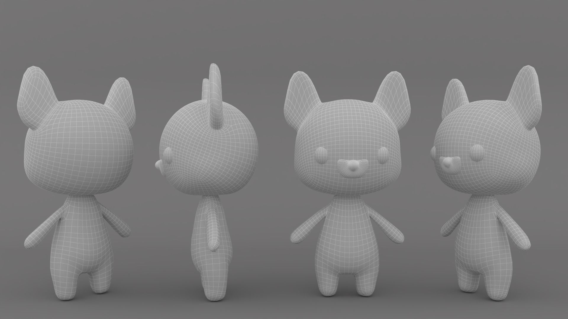  Ratel low poly animated v001 Low-poly 3D model_11