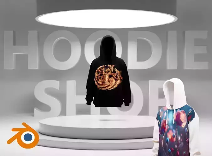Hoodie 3D mockup for Blender 3D model