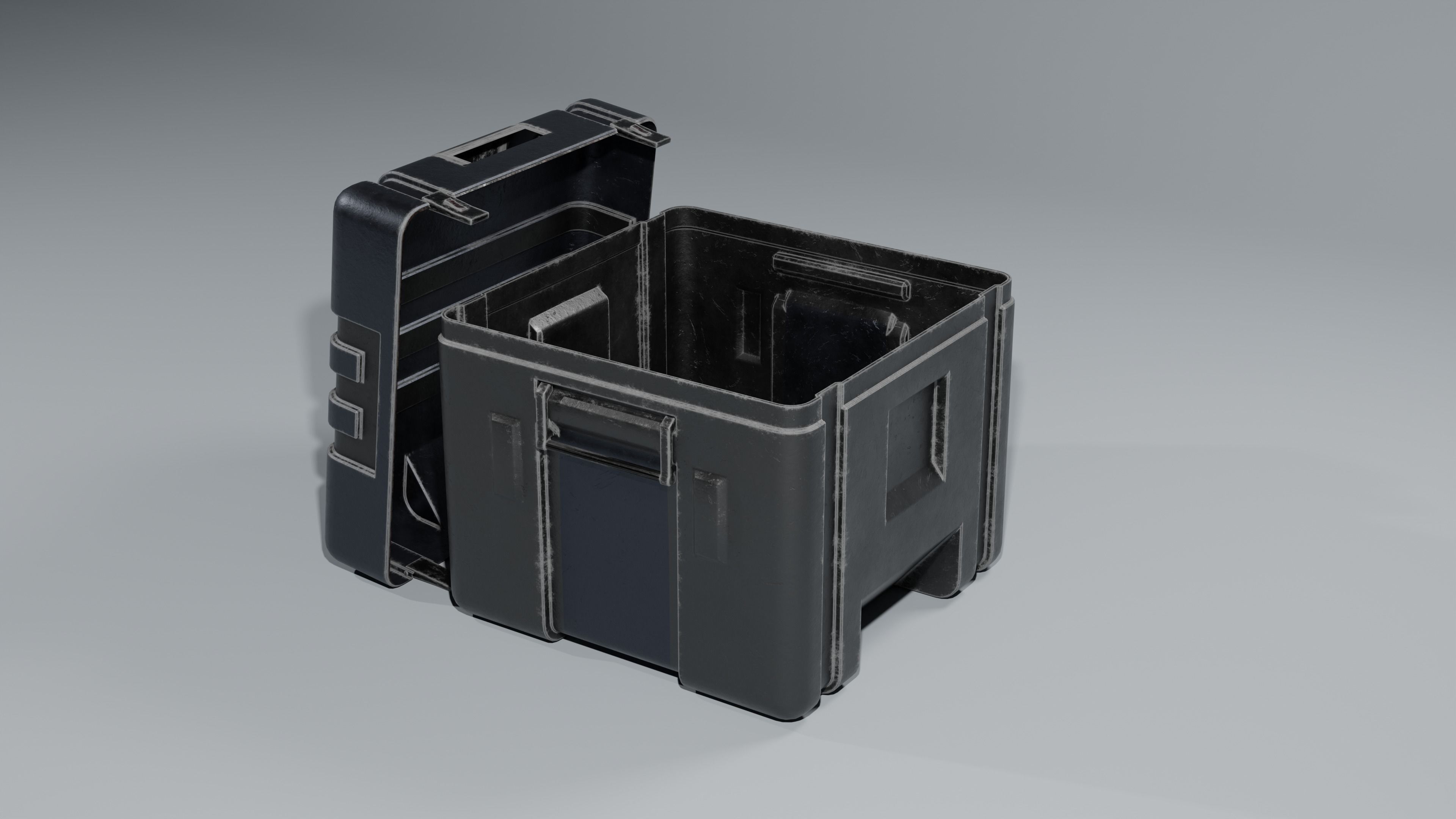 Sci-Fi Industrial Military Crates 3D model_3