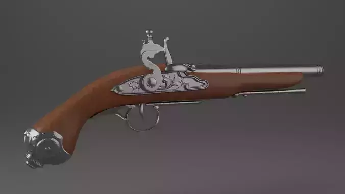 Flintlock pistol 3D model