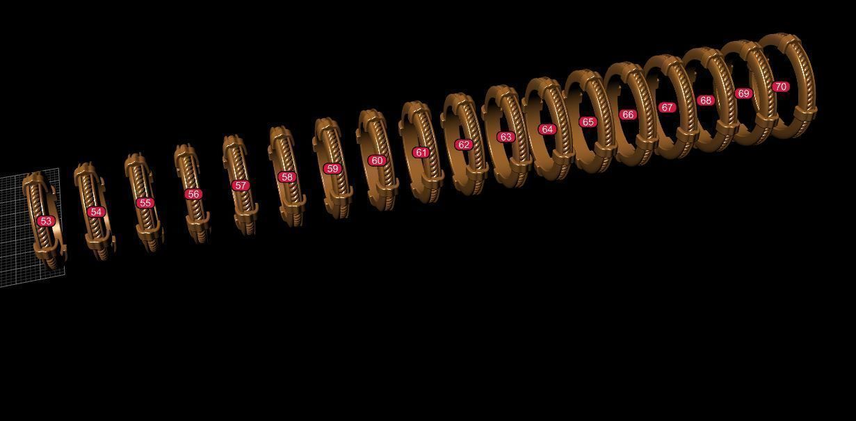 Wedding ring men or unisex  18 sizes europe sizes 3d model  3D print model_8