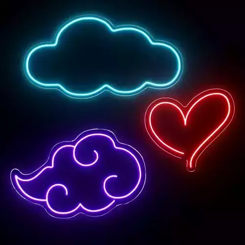 Heart Clouds Neon Signs