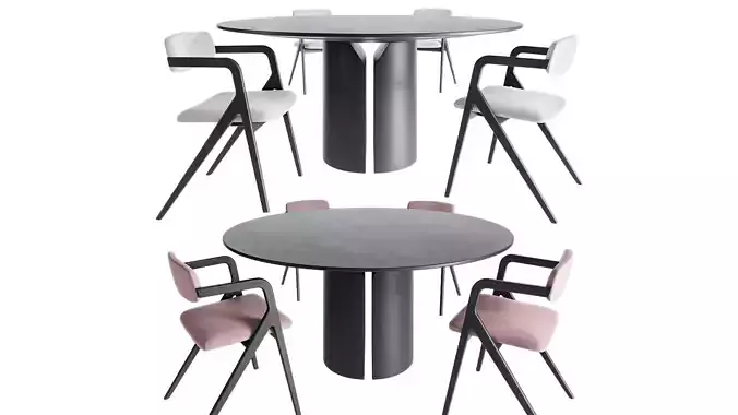 MDF Italia NVL Table and Keyko Gallotti Radice chair
