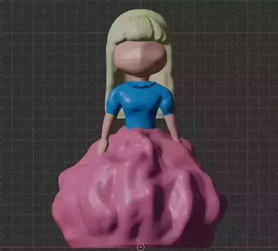 Little girl sculpture in gown 3D print model