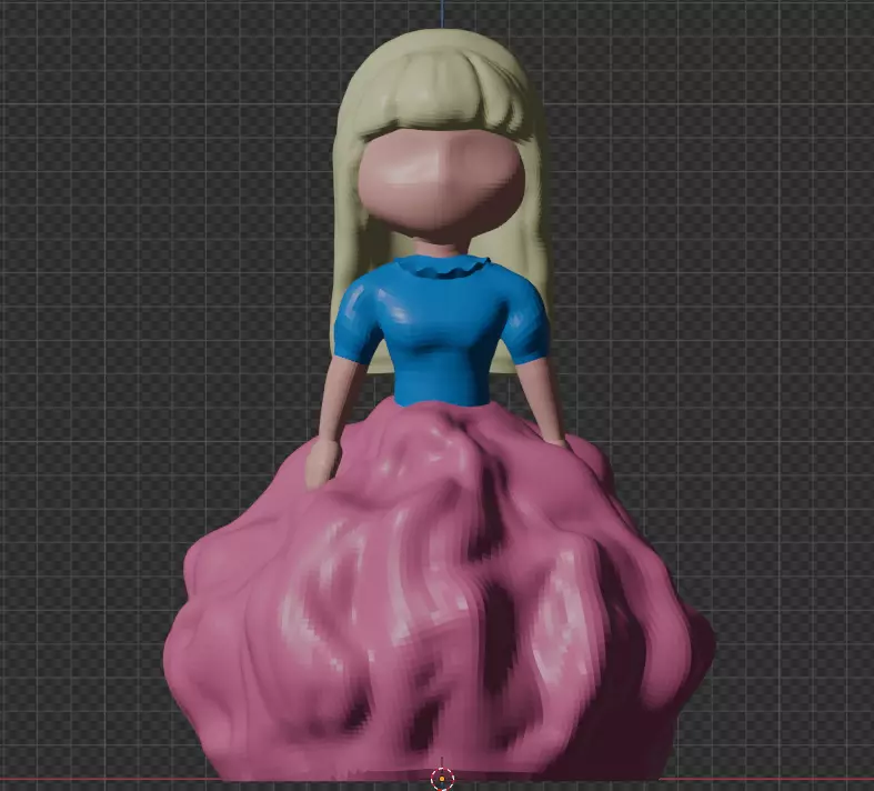 Little girl sculpture in gown 3D print model_0