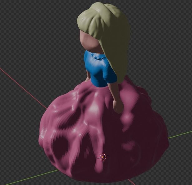 Little girl sculpture in gown 3D print model_1