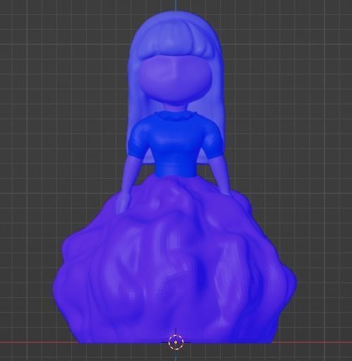 Little girl sculpture in gown 3D print model_5