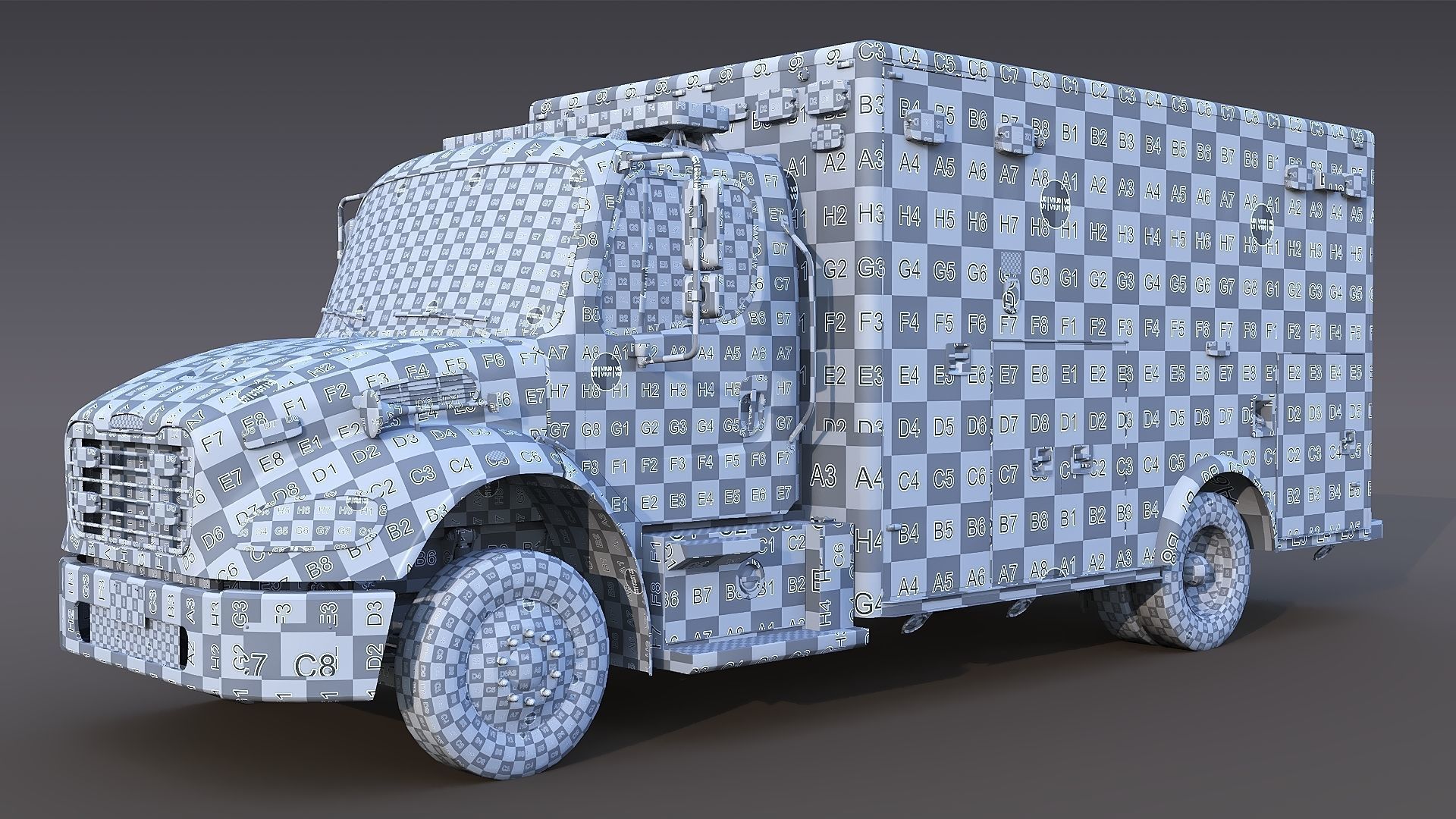 Freightliner M2 106  Ambulance Low-poly 3D model_49