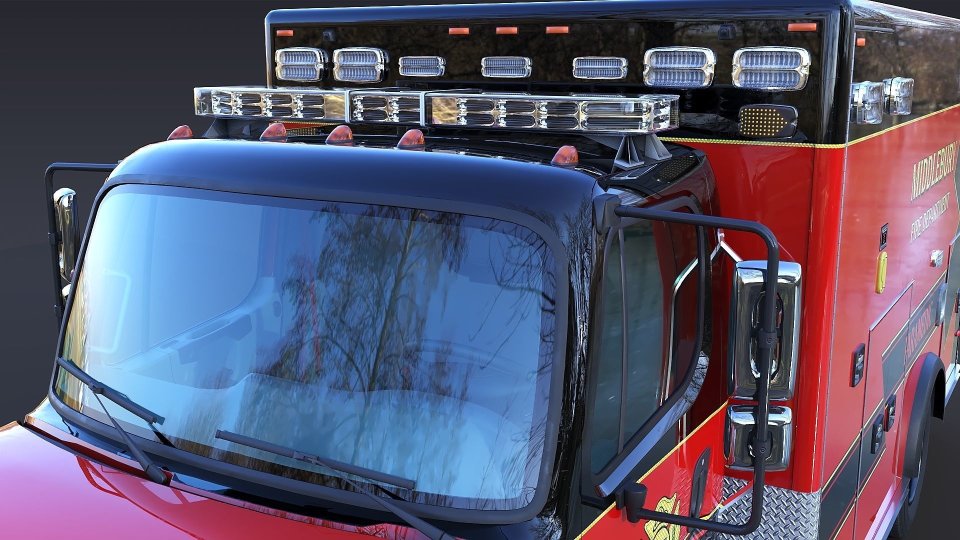 Freightliner M2 106  Ambulance Low-poly 3D model_25