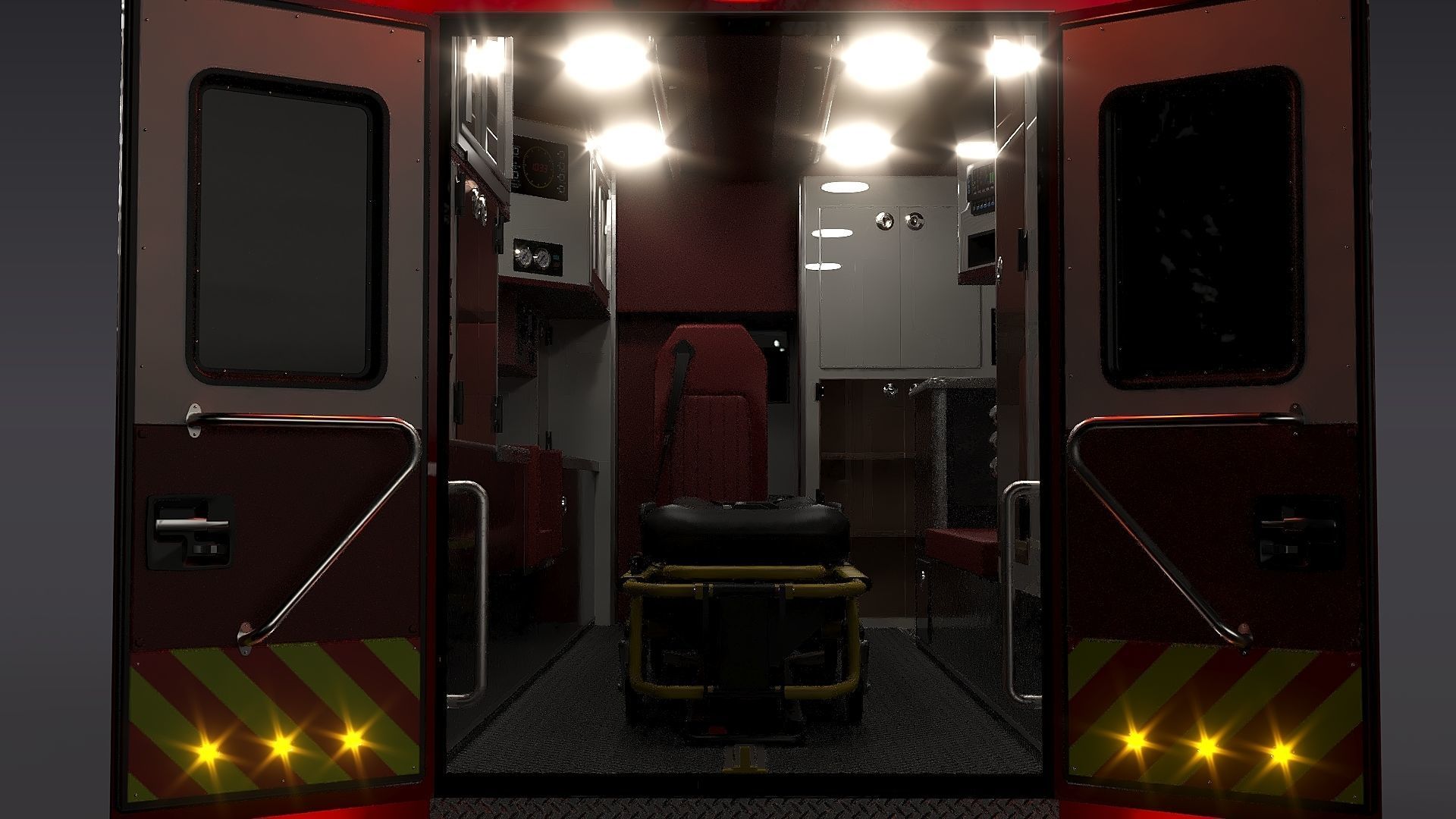 Freightliner M2 106  Ambulance Low-poly 3D model_36