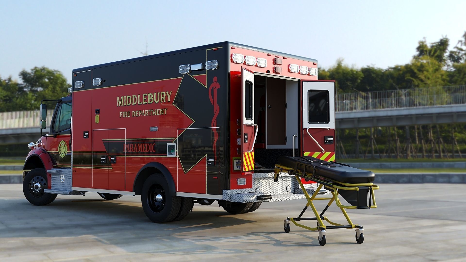 Freightliner M2 106  Ambulance Low-poly 3D model_39