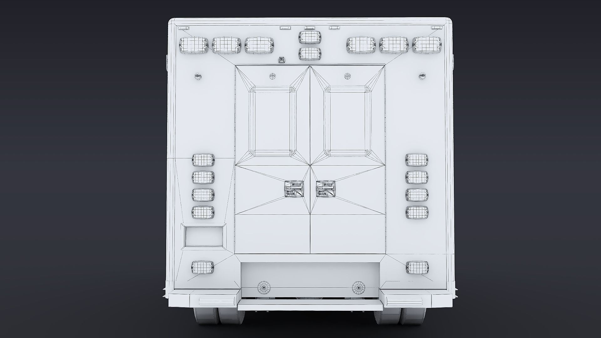 Freightliner M2 106  Ambulance Low-poly 3D model_42