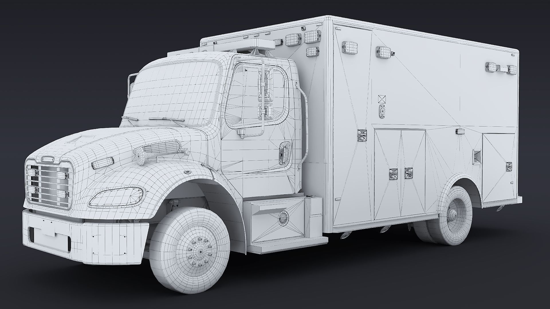 Freightliner M2 106  Ambulance Low-poly 3D model_40