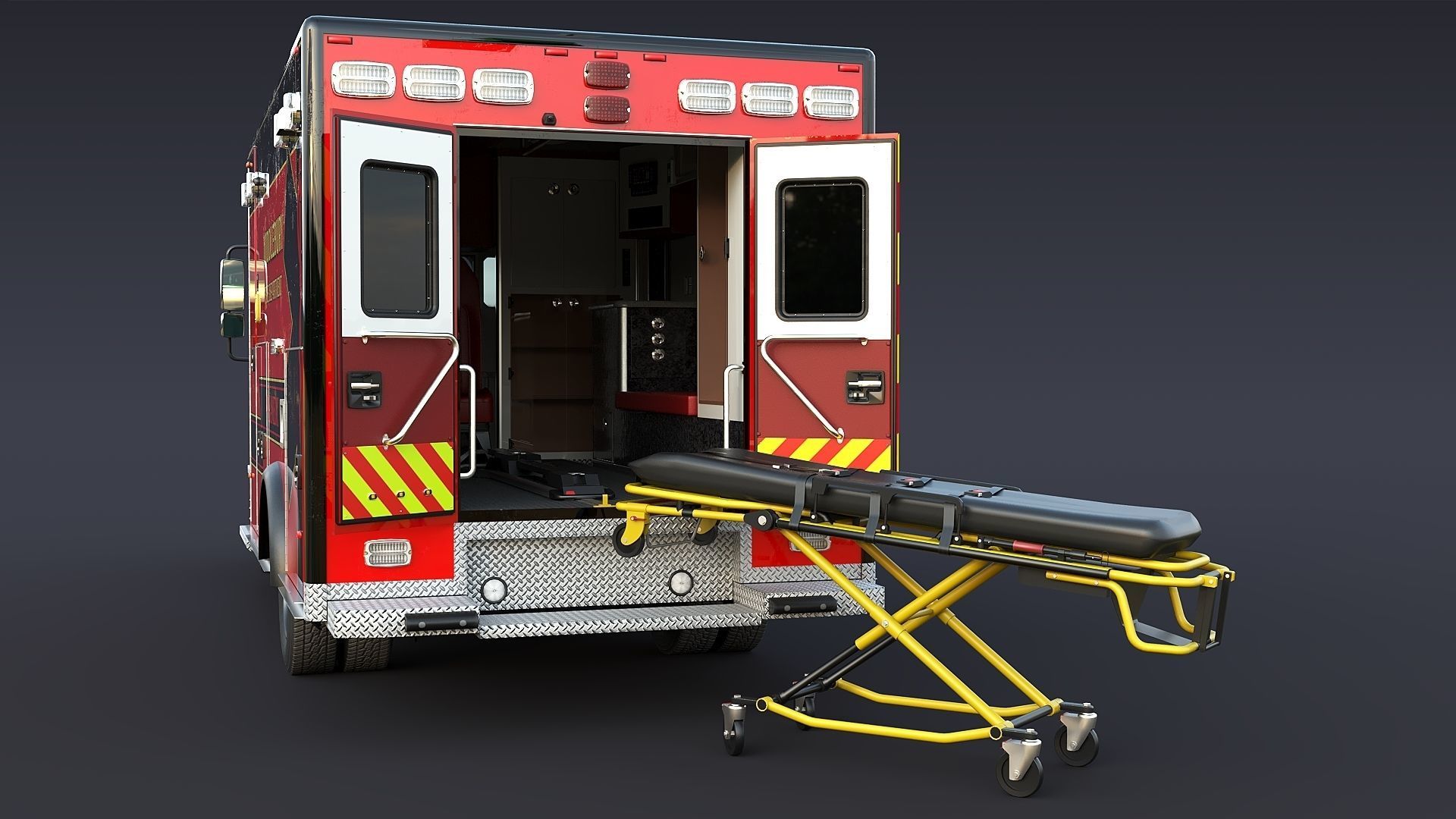 Freightliner M2 106  Ambulance Low-poly 3D model_33