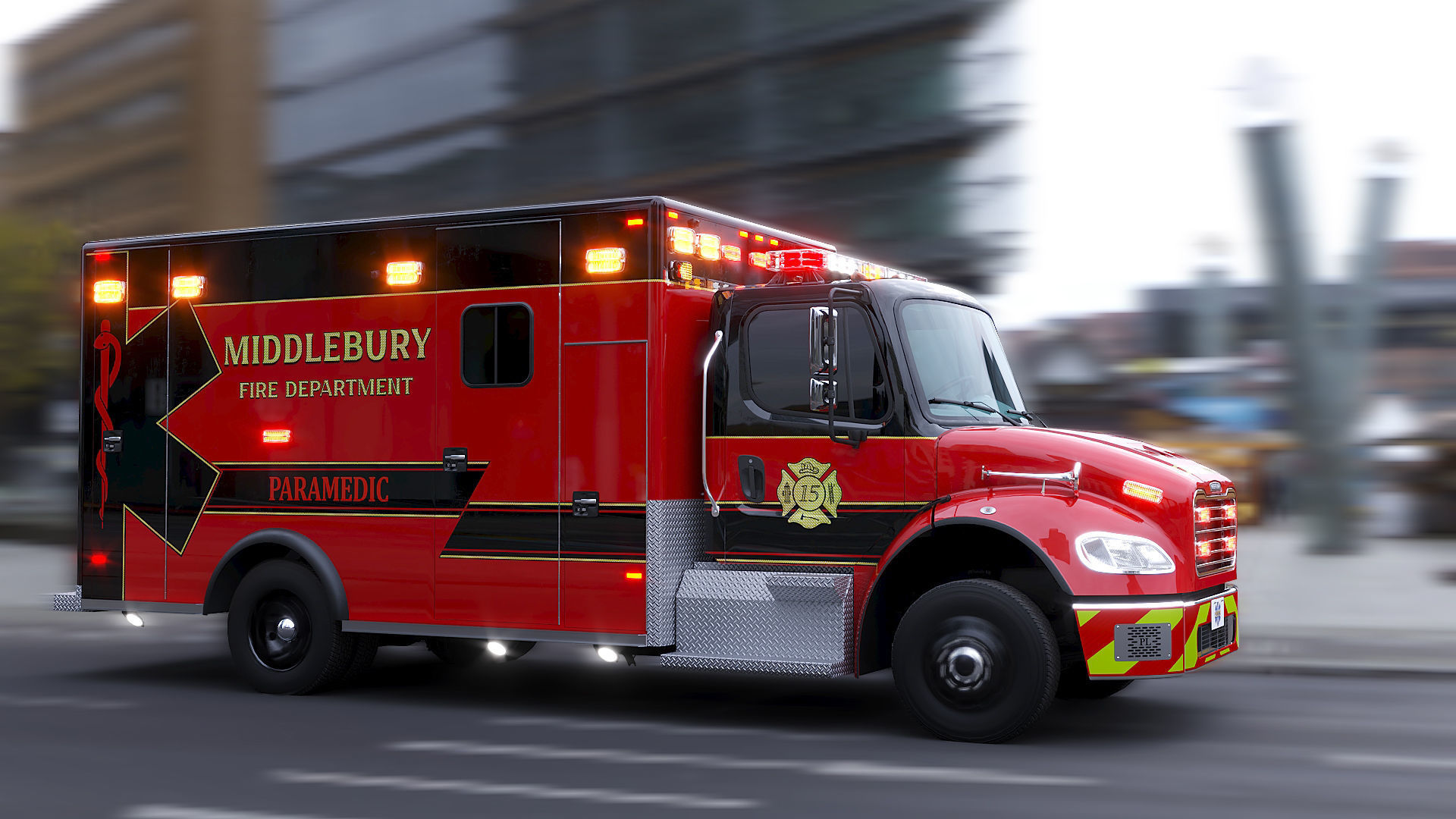 Freightliner M2 106  Ambulance Low-poly 3D model_38