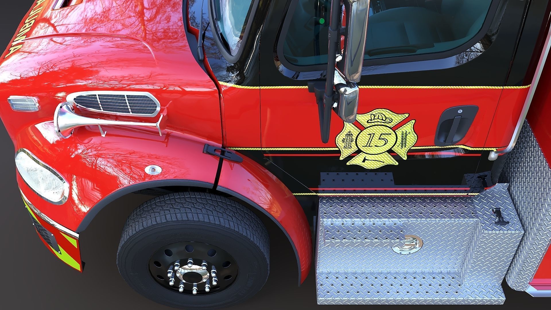 Freightliner M2 106  Ambulance Low-poly 3D model_24