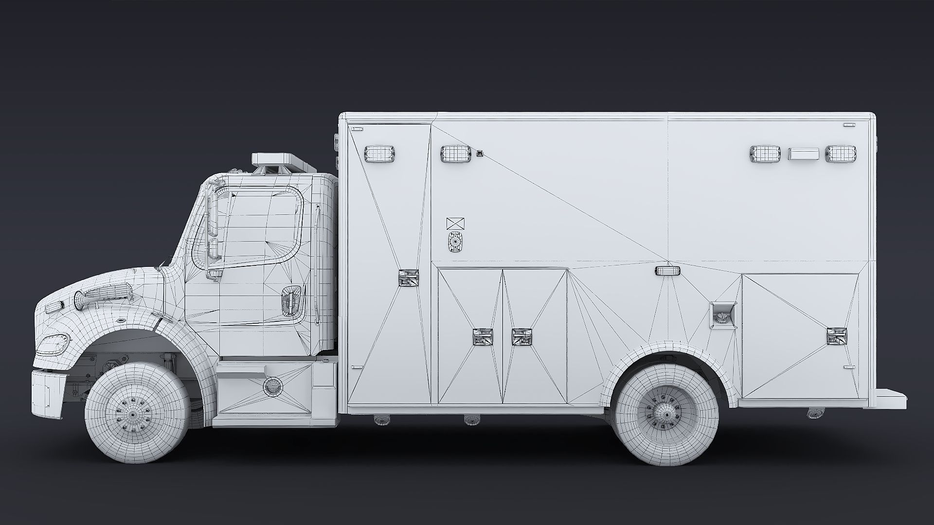 Freightliner M2 106  Ambulance Low-poly 3D model_41