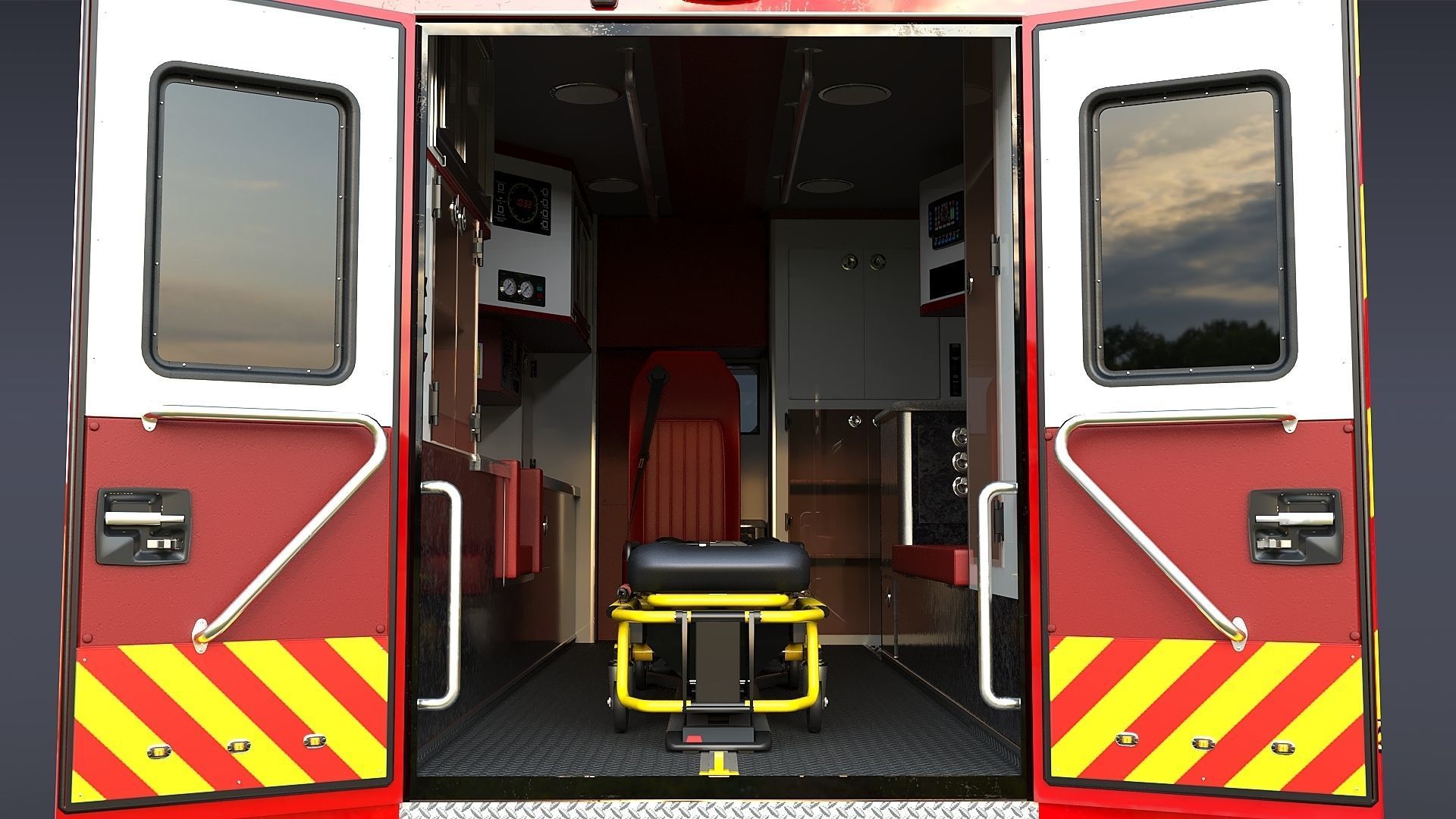 Freightliner M2 106  Ambulance Low-poly 3D model_31