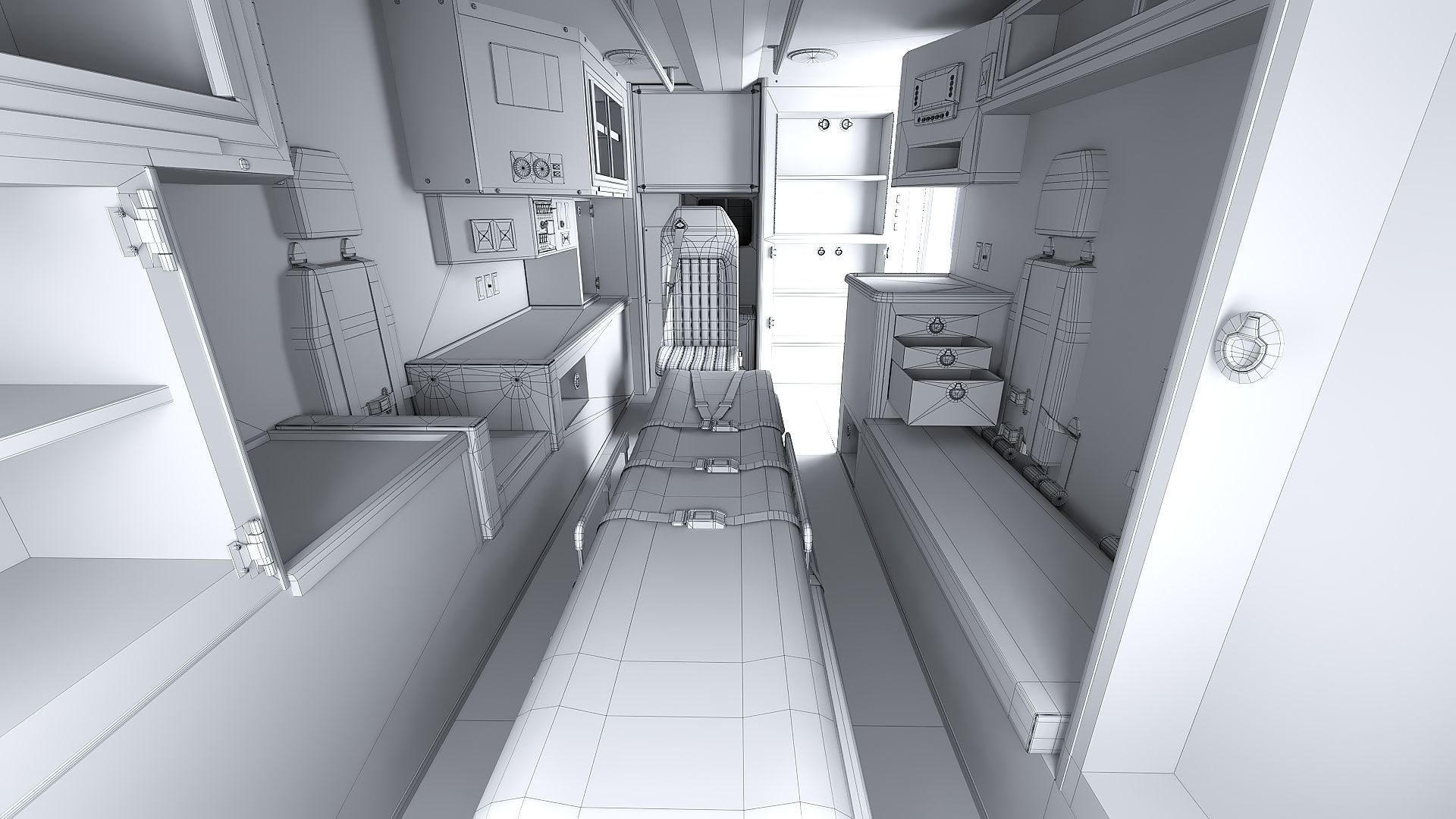 Freightliner M2 106  Ambulance Low-poly 3D model_47