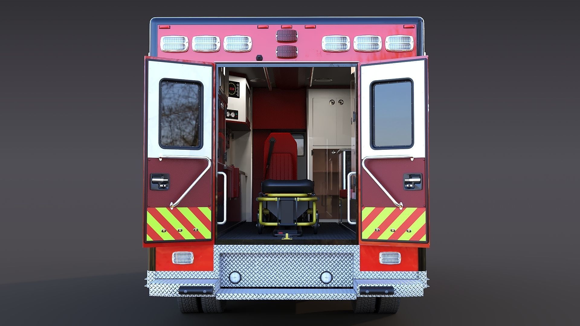 Freightliner M2 106  Ambulance Low-poly 3D model_7